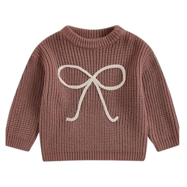 Bylos Knit Sweater with Bow Design For Kids